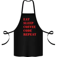 Фартук с принтом Кавун Eat sleep coffee code repeat 68 см Черный