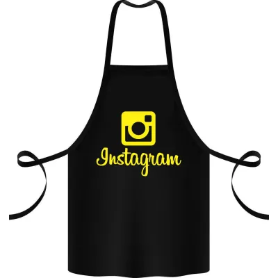 Фартук с принтом Кавун Instagram 68 см Черный