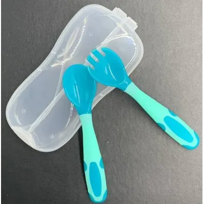 Набор силиконовая круглая тарелка 2Life Y5 3 предмета Голубой (vol-10223)