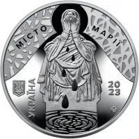 Памятная медаль Collection НБУ Мариупольский драмтеатр место невыразимой боли 2023 г 35 мм Серебряный (hub_6n7dju)