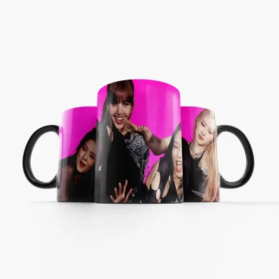 Чашка Fan Girl БлекПінк рожево-чорна - Blackpink (19198) 330 мл