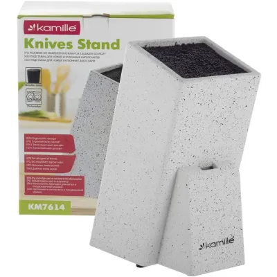 Тубус для ножей Stand 26см белый гранит с наполнителем DP218623 Kamille