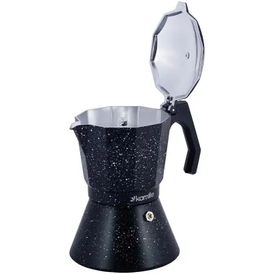 Гейзерная кофеварка Andel Black 600мл на 12 чашек DP218629 Kamille