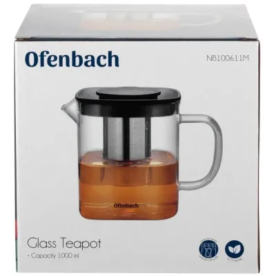 Заварочный чайник со съемным ситечком Morning 1л DP218677 Ofenbach Заварочный чайник со съемным ситечком Morning 1л DP218677 Ofenbach