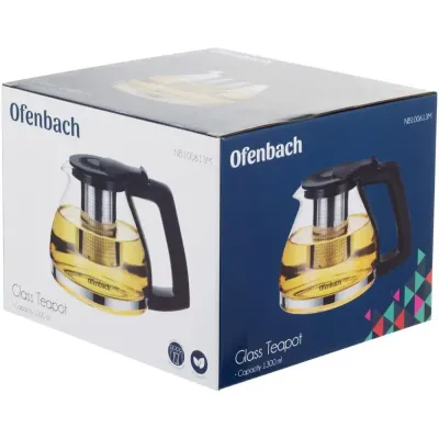 Заварочный чайник со съемным ситечком Peo 1300мл DP218681 Ofenbach Заварочный чайник со съемным ситечком Peo 1300мл DP218681 Ofenbach