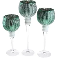 Интерьерные подсвечники в наборе 30см 35см 40см Ferio Green DP218749 BonaDi