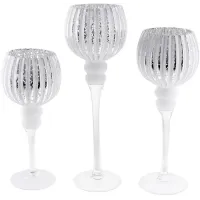 Интерьерные подсвечники в наборе 30см 35см 40см Ero Silver White DP218755 BonaDi