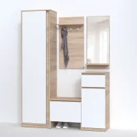 Прихожая со шкафом Компанит Брайтон Дуб сонома + белый (147х37,6х200 см)