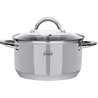 Кастрюля BRAVO CHEF 18 см 2.6 л с крышкой (6720868)