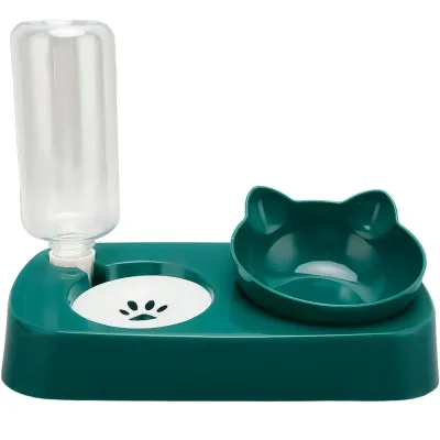 Миска для котов с поилкой Taotaopets 119906 280х150 мм 0.5 л Forest Green (6946-28331)
