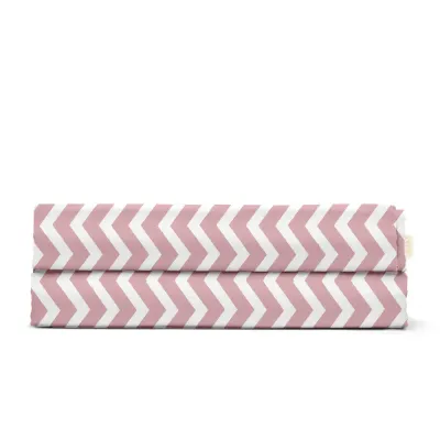 Простирадло полуторне 155х240 см ROSE ZIGZAG COSAS Рожевий
