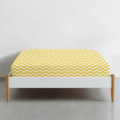 Простыня 240х260 см YELLOW ZIGZAG COSAS