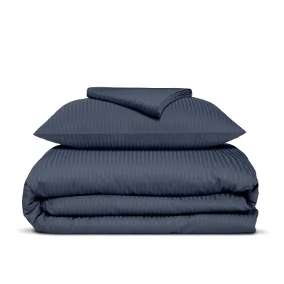 Подростковая постель сатин с простыней на резинке DENIM Cosas Сапфир 160х220 см