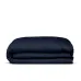 Двоспальна постіль сатин з простирадлом на гумці NAVY Cosas Синій 180х220 см