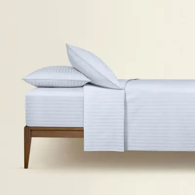 Євро постіль сатин з простирадлом на гумці PORCELAIN Cosas Білий 200х220 см