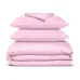 Сімейна постіль сатин з простирадлом на гумці BUBBLE Cosas рожевий 2х160х220 см