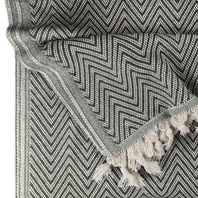 Плед хлопковый COSAS ZIGZAG 180х230 см CS5 Черный