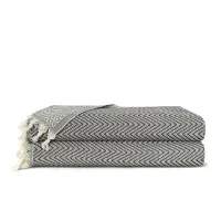 Плед хлопковый COSAS ZIGZAG 180х230 см CS5 Черный