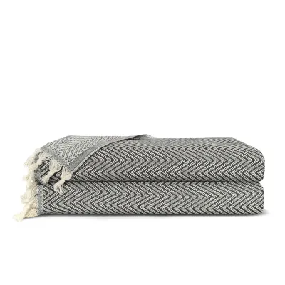 Плед хлопковый COSAS ZIGZAG 180х230 см CS5 Черный