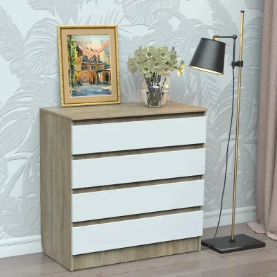 Комод Тиса Мебель 302 Дуб сонома Белый 90x45x90 см