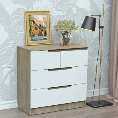Комод Тиса Мебель 315 Дуб сонома Белый 90x45x90 см