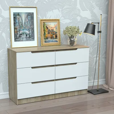 Комод Тиса Мебель 327 Дуб сонома Білий 90x45x120 см