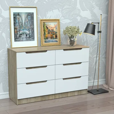Комод Тиса Мебель 329 Дуб сонома Білий 90x45x120 см