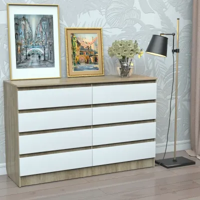 Комод Тиса Мебель 326 Дуб сонома Білий 90x45x120 см