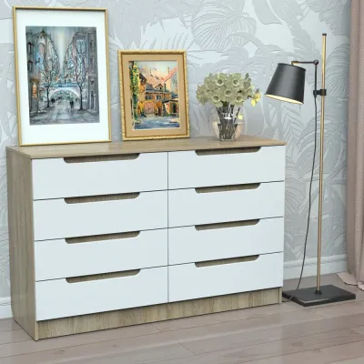 Комод Тиса Мебель 330 Дуб сонома Белый 90x45x120 см