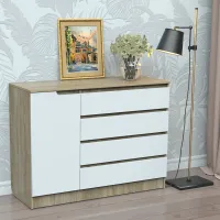 Комод Тиса Мебель 332 Дуб сонома Білий 90x45x120 см Комод Тиса Мебель 332 Дуб сонома Білий 90x45x120 см