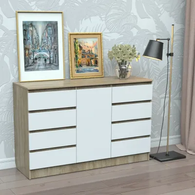 Комод Тиса Мебель 334 Дуб сонома Білий 90x45x140 см