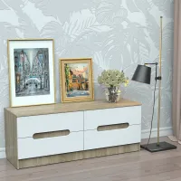 Комод Тиса Мебель 338 Дуб сонома Білий 54x45x120 см