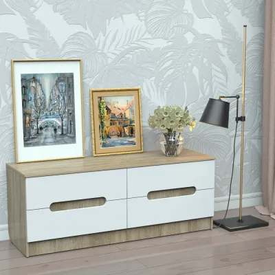 Комод Тиса Мебель 338 Дуб сонома Білий 54x45x120 см