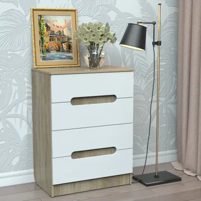 Комод Тиса Мебель 339 Дуб сонома Белый 96x45x60 см