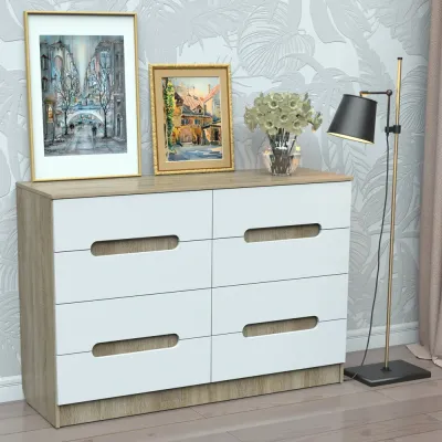 Комод Тиса Мебель 341 Дуб сонома Білий 96x45x120 см