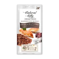 Natural Kitty  Крем-снек для кошек со вкусом курицы печени и семени льна Pettric 4х12г