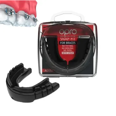 Капа боксерская OPRO Snap-Fit FOR BRACES Black (art.002318001)