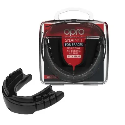 Капа боксерская OPRO Snap-Fit FOR BRACES Black (art.002318001)