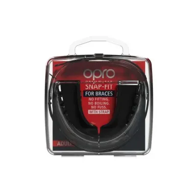 Капа боксерская OPRO Snap-Fit FOR BRACES Black (art.002318001)