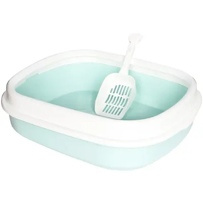 Туалет лоток для кошек с лопаткой Taotaopets 225501 46*38*13 см Голубой (11051-62348)