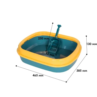 Туалет лоток для кошек с лопаткой Taotaopets 225501 46*38*13 см Индиго (11051-62351)