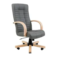 Офисное кресло руководителя Richman Atlant VIP Wood M1 Tilt Натуральная Кожа Lux Италия Серый Офисное кресло руководителя Richman Atlant VIP Wood M1 Tilt Натуральная Кожа Lux Италия Серый