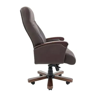 Офисное кресло руководителя Richman Boss VIP Wood M3 MultiBlock Натуральная Кожа Lux Италия Коричневый