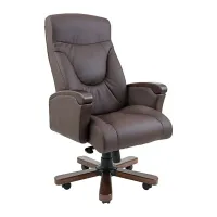 Офисное кресло руководителя Richman Boss VIP Wood M3 MultiBlock Натуральная Кожа Lux Италия Коричневый