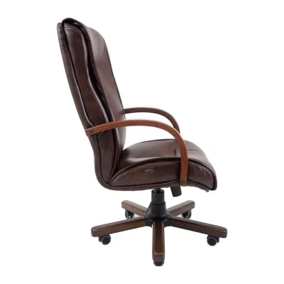 Офісне крісло керівника Richman Boston VIP Wood M2 AnyFix Натуральна Шкіра Lux Італія Коричневий