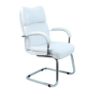 Офисное кресло руководителя Richman Dakota VIP CF Хром Натуральная Кожа Lux Италия Белый