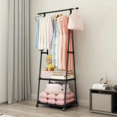 Напольная вешалка-стойка для одежды Coat Rack Triangular передвижная 160х55х42см Black Напольная вешалка-стойка для одежды Coat Rack Triangular передвижная 160х55х42см Black