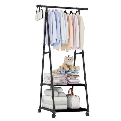 Напольная вешалка-стойка для одежды Coat Rack Triangular передвижная 160х55х42см Black