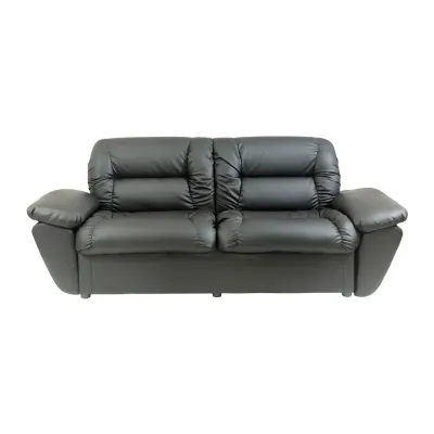 Диван Richman Vizyt Двійка з підлокітниками 87 x 210 x 85H см Натуральна Шкіра Lux Італія Чорний