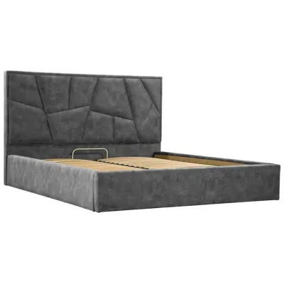 Ліжко Richman Двоспальне Mega Comfort 180 x 190 см Bolzano Dk Grey Темно-сірий
